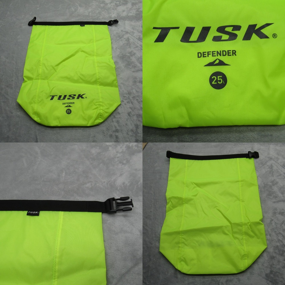 Tusk Defender Dry Bag Yellow Waterproof‎ Lightweight Roll Top Sack 25L NWOT
